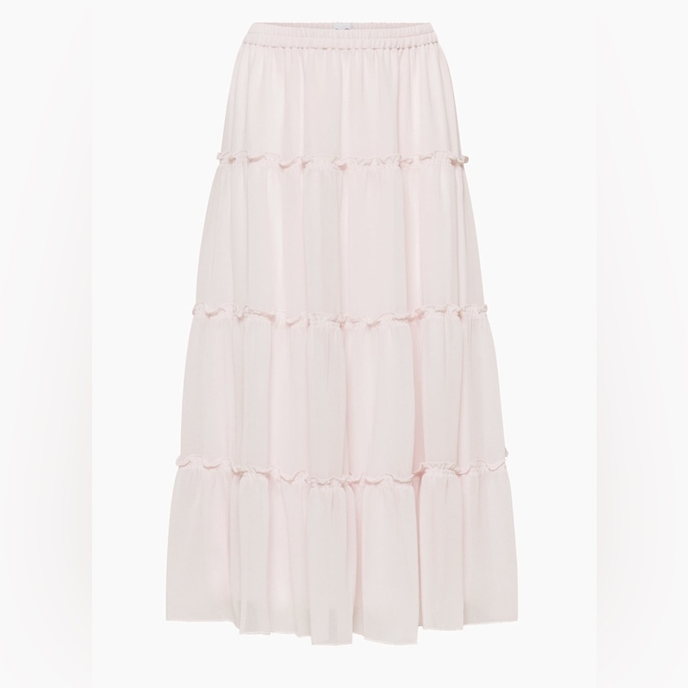 Aritzia Sunday Best Pink Ruffled Maxi Skirt